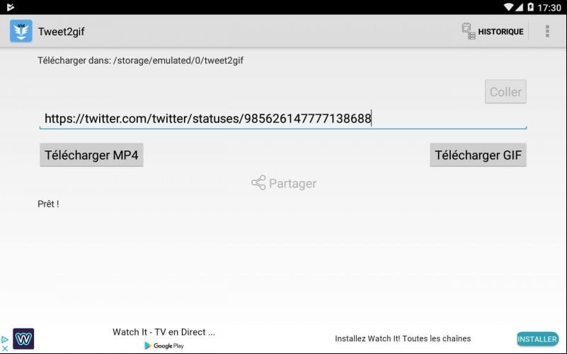 comment télécharger Gif Twitter Android