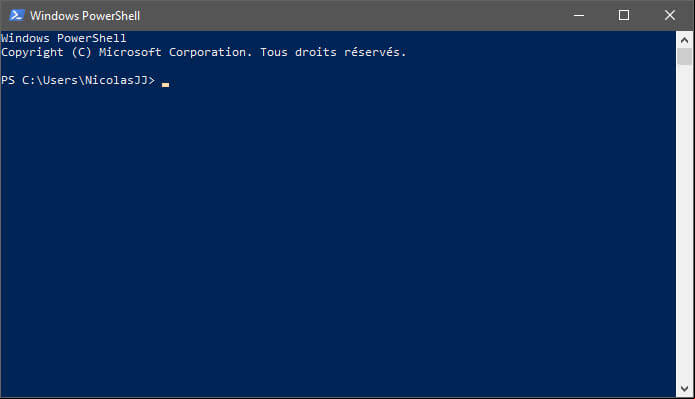 Lancement de Powershell 