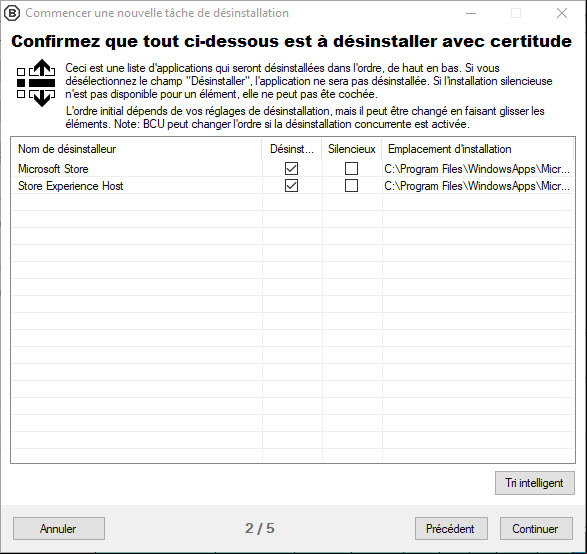 Confirmer suppression Microsoft Store