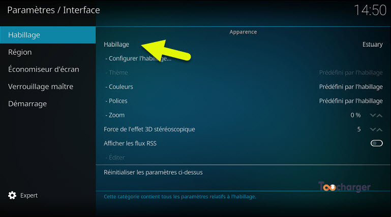 Habillage Kodi 19